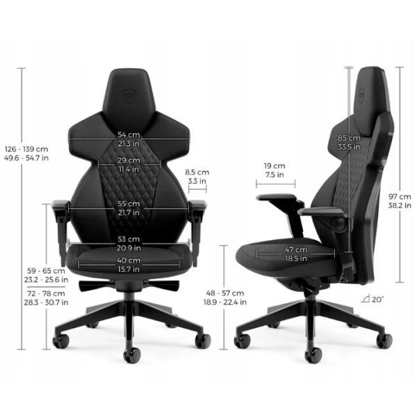 Scaun Gaming NOBLECHAIRS Dawn Black Gray  photo 3