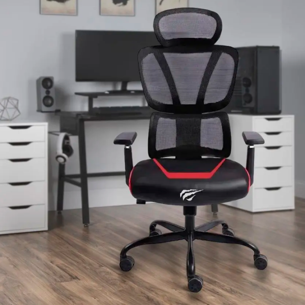 Scaun Gaming Havit GC919 Black Red  photo 6