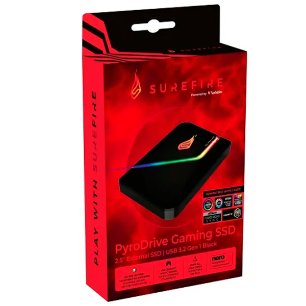 Unități de stocare externe SSD Verbatim Surefire PyroDrive Gaming 1 TB Black  photo 5