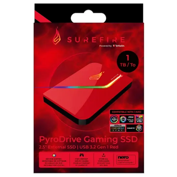 Unități de stocare externe SSD Verbatim Surefire PyroDrive Gaming 1 TB Red  photo 5