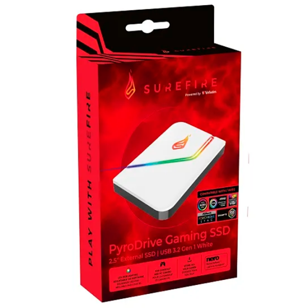 Unități de stocare externe SSD Verbatim Surefire PyroDrive Gaming 1 TB White  photo 5