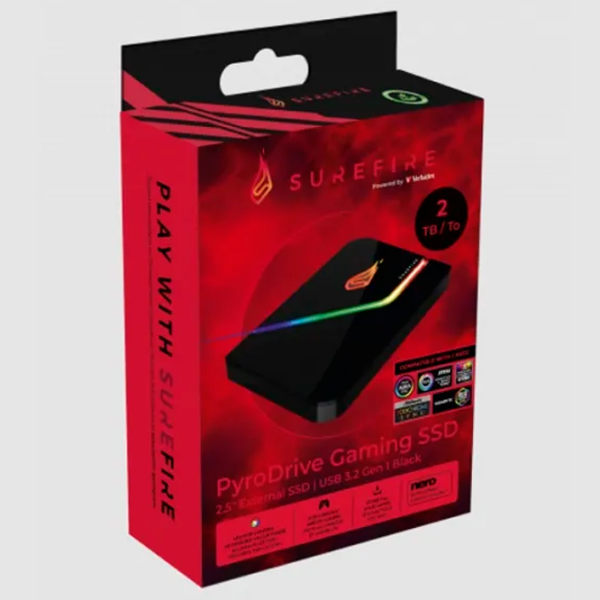 Unități de stocare externe SSD Verbatim Surefire PyroDrive Gaming 2 TB Black  photo 4