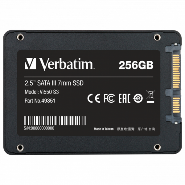 SSD Verbatim Vi550 S3 2.5'' 256 ГБ Скорость чтения: 550 MБ/с,
Скорость записи: 460 MБ/с photo 3