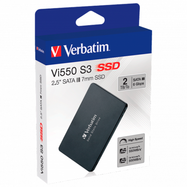 SSD Verbatim Vi550 S3 2.5'' 2 TB Viteza de citire: 550 MB/s,
Viteza de inscriere: 500 MB/s photo 4