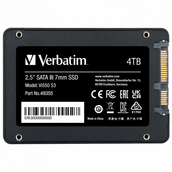SSD Verbatim Vi550 S3 2.5'' 4 TB Viteza de citire: 510 MB/s,
Viteza de inscriere: 450 MB/s photo 3
