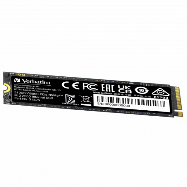 SSD Verbatim Vi5000 M.2 NVMe 512 GB Viteza de citire: 5000 MB/s,
Viteza de inscriere: 2500 MB/s photo 2
