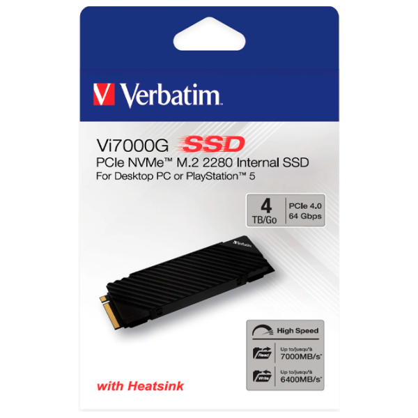 SSD Verbatim Vi7000G M.2 NVMe 4 TB Viteza de citire: 7000 MB/s,
Viteza de inscriere: 6400 MB/s photo 6