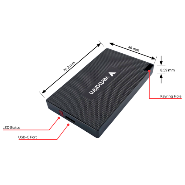 Unități de stocare externe SSD Verbatim Metal Mini 512 GB Black  photo 6