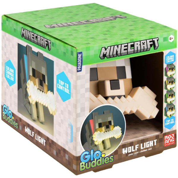 Lampă LED Paladone Minecraft Wolf GloBuddies White Baterie photo 2