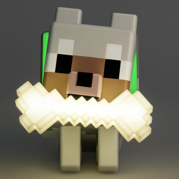 Lampă LED Paladone Minecraft Wolf GloBuddies White Baterie photo 5