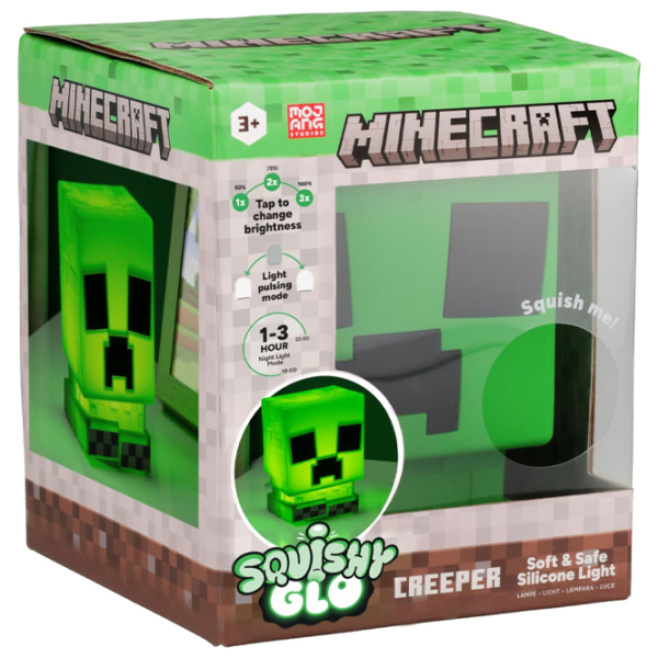 Lampă LED Paladone Minecraft Creeper SquishyGlo Green Acumulator photo 2