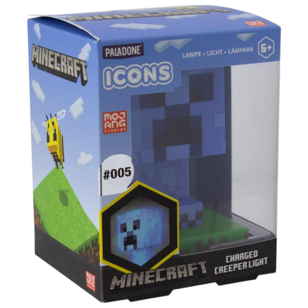 Lampă LED Paladone Minecraft Charged Creeper Blue Baterie photo 3