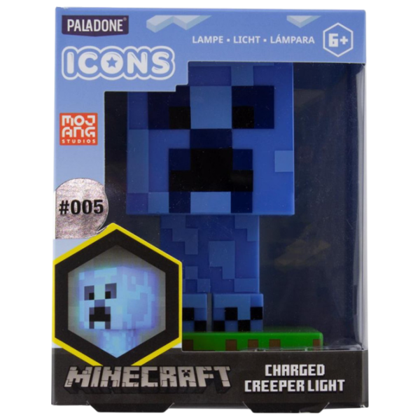 Lampă LED Paladone Minecraft Charged Creeper Blue Baterie photo 4