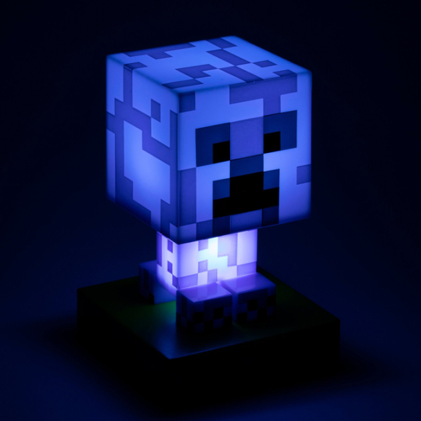 Lampă LED Paladone Minecraft Charged Creeper Blue Baterie photo 5