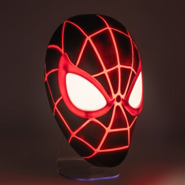 Lampă LED Paladone Marvel Spiderman Miles Morales Mask Black Baterie photo 4