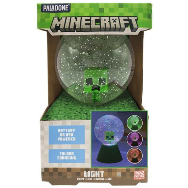 Lampă de masă Paladone Minecraft LED Glitter Ball White Baterie photo 2