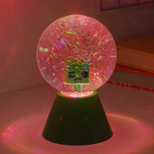 Lampă de masă Paladone Minecraft LED Glitter Ball White Baterie photo 5