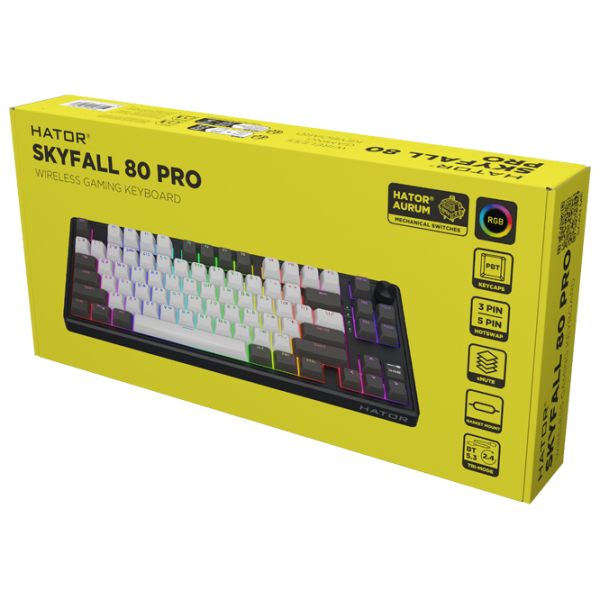 Tastatură Hator Skyfall 80 PRO Black Gaming, Fără fir photo 5
