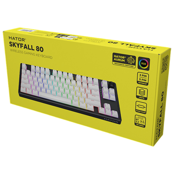 Tastatură Hator Skyfall 80 Black Gaming, Fără fir photo 6