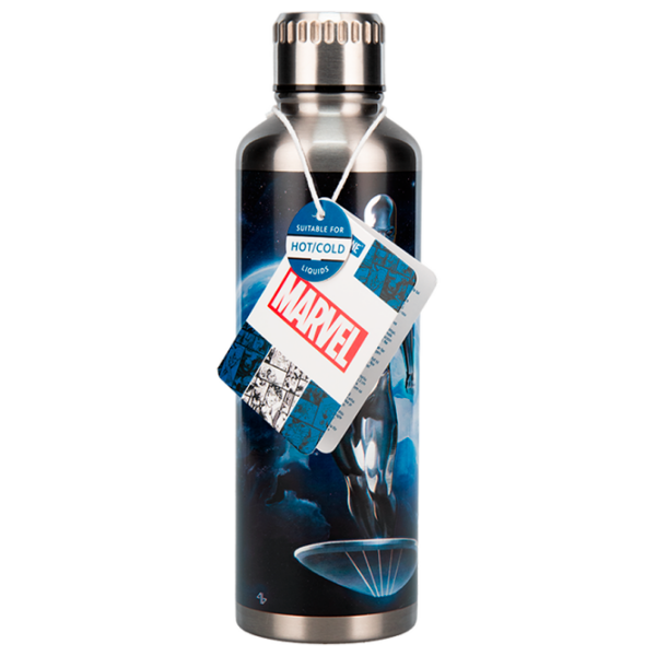 Sticlă pentru apă Paladone Fantastic Four Silver Surfer Metal Water Bottle Silver 0.5l photo 1