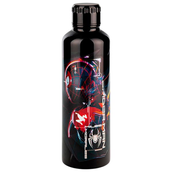 Бутылка для воды Paladone Spiderman Miles Morales Metal Water Bottle Черный 0.5л photo 1