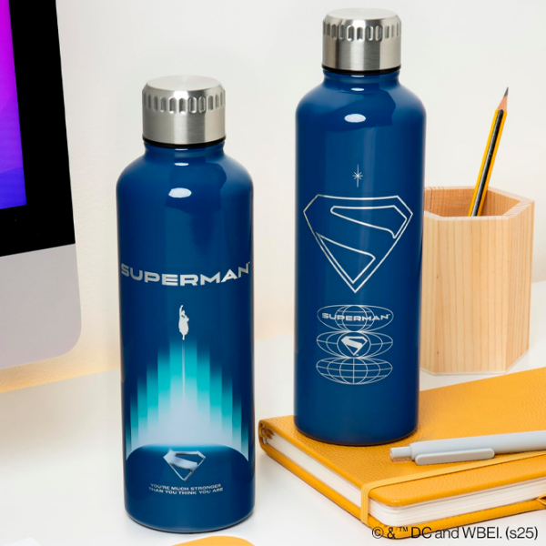 Sticlă pentru apă Paladone Superman Theatrical Metal Water Bottle Blue 0.5l photo 2