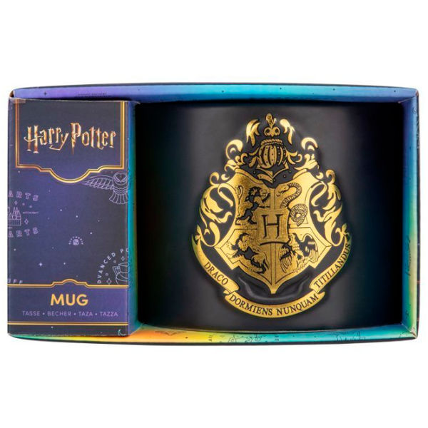 Cană Paladone Harry Potter Hogwarts Crest Embossed Mug Black 400 ml photo 4
