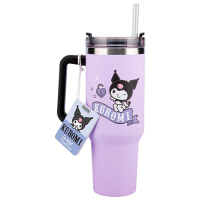 Cană Paladone Kuromi Insulated Cup and Straw Violet 0.9l