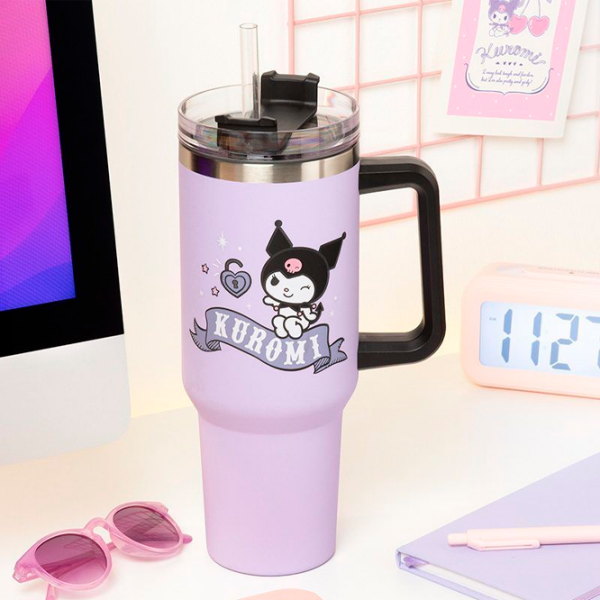Cană Paladone Kuromi Insulated Cup and Straw Violet 0.9l photo 3