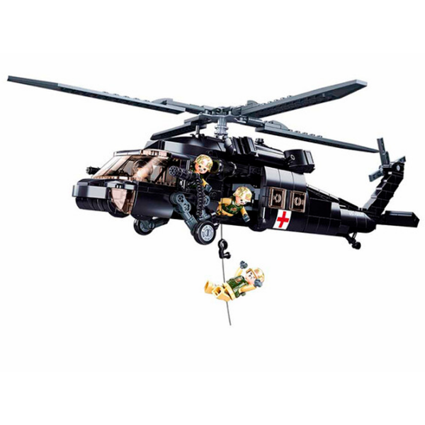 Constructor Sluban US Army medical helicopter Black Numărul de piese 692, 12+ photo 3