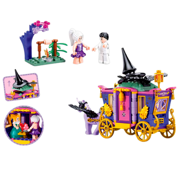 Constructor Sluban The witch's carriage in the forest Violet Numărul de piese 287, 12+ photo 4