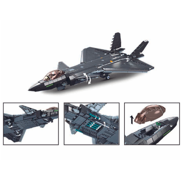 Constructor Sluban Stealth J20SS Gray Numărul de piese 953, 12+ photo 6