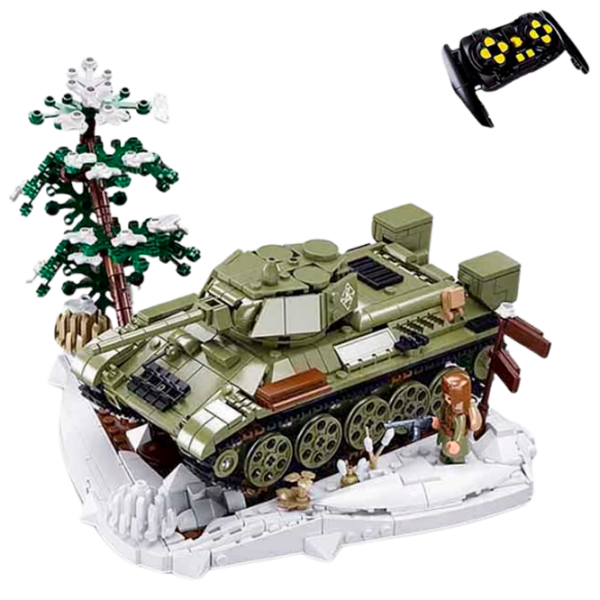 Constructor cu telecomandă Sluban T34S Tank Khaki Numărul de piese 873, 12+ photo 3