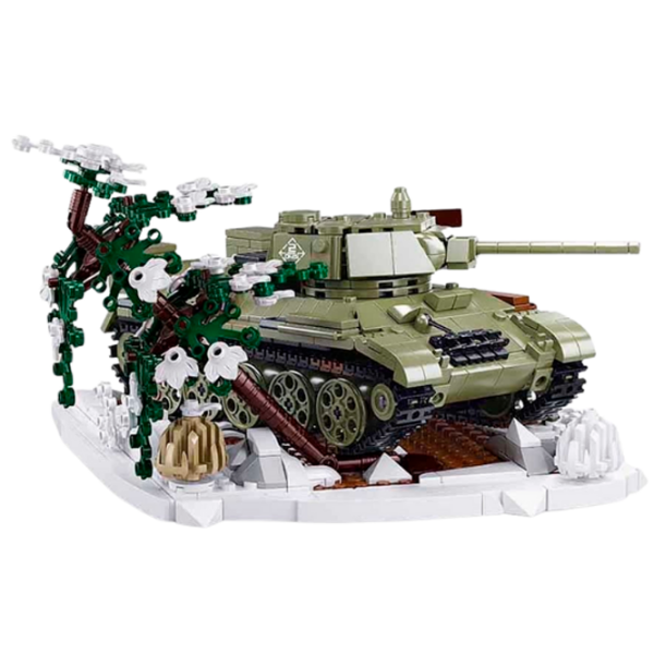 Constructor cu telecomandă Sluban T34S Tank Khaki Numărul de piese 873, 12+ photo 4