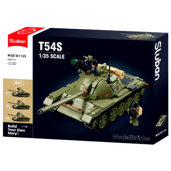 Constructor Sluban T-54S Khaki Numărul de piese 604, 12+ photo 1