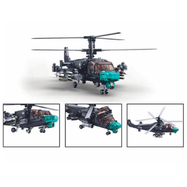 Constructor Sluban KA-52S Gray Numărul de piese 913, 12+ photo 3