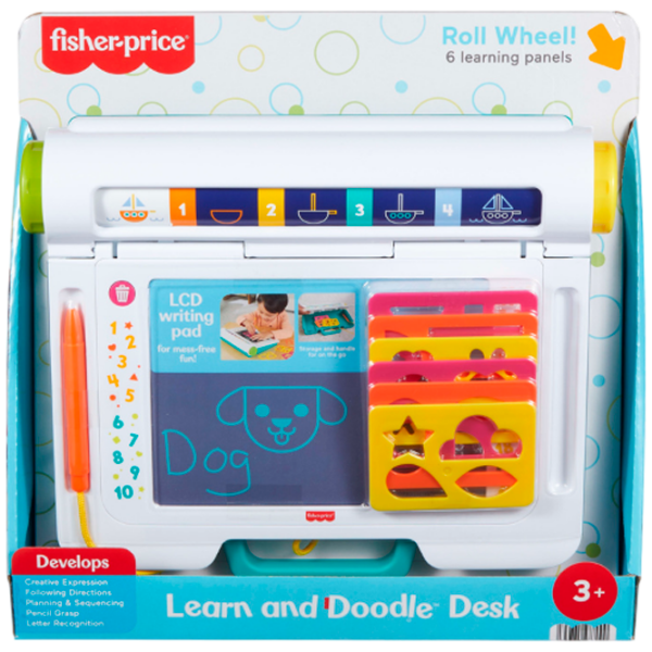 Tablă de desen Fisher Price Learn and Doodle Writing Pad JDL70 White Pentru copii, 3+ photo 1