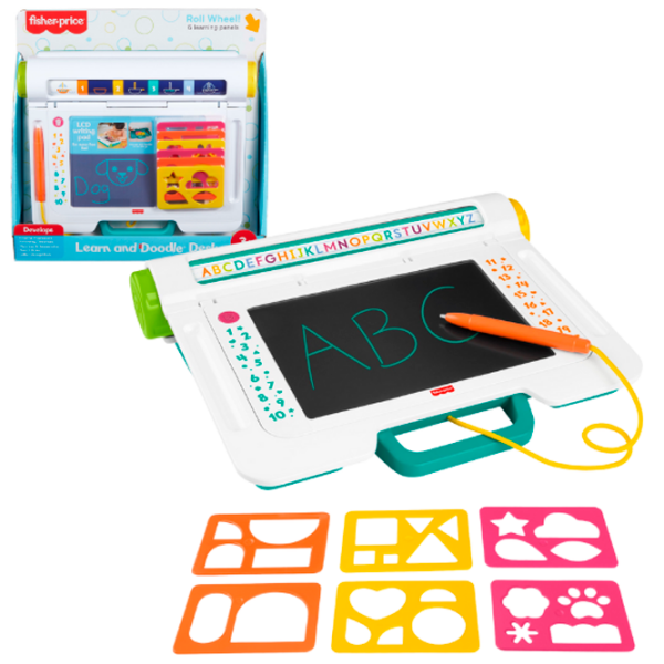 Tablă de desen Fisher Price Learn and Doodle Writing Pad JDL70 White Pentru copii, 3+ photo 2