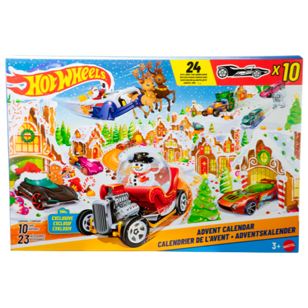 Jucărie interactivă Hot Wheels Advent Calendar 2025 JCB47 Red Pentru băieți, 3+ photo 1
