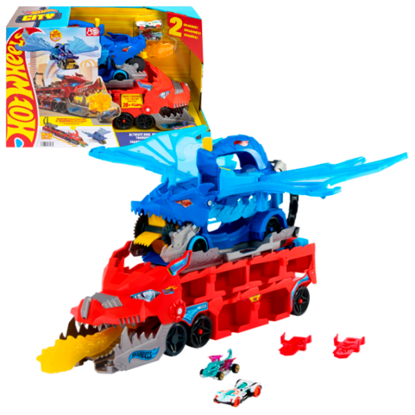 Set jucării Hot Wheels City Two-dragon conveyor JBM72 Red Pentru băieți, 4+ photo 3