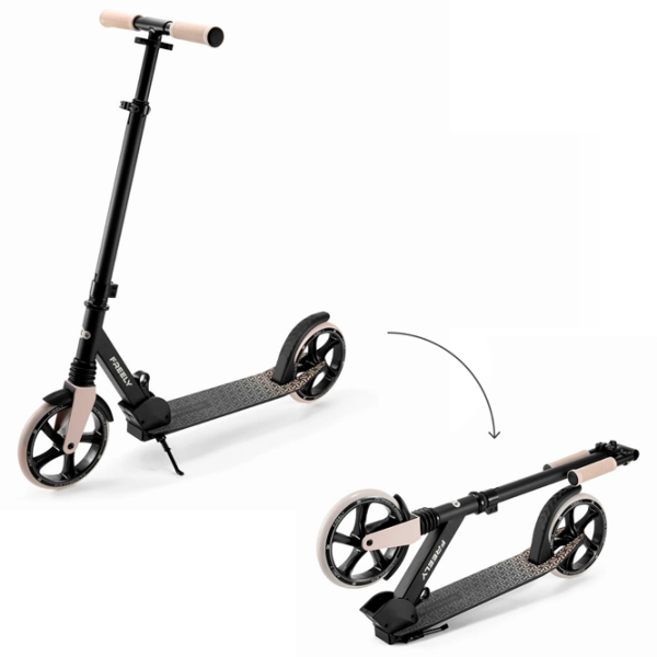 Детский двухколёсный самокат KinderKraft FREELY (KRFREE00BEG0000) Бежевый 5 лет, 100 кг, Полиуретановые photo 2