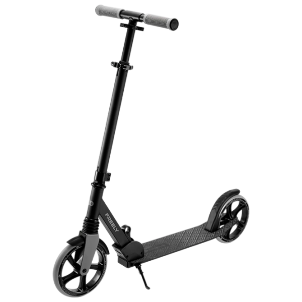 Детский двухколёсный самокат KinderKraft FREELY (KRFREE00BLK0000) Черный 5 лет, 100 кг, Полиуретановые photo 1