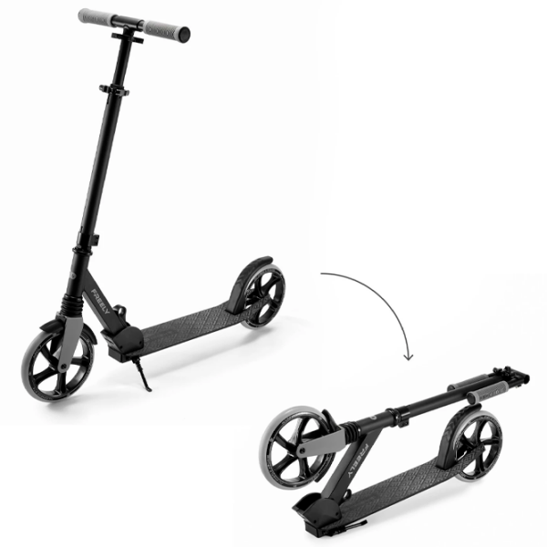 Детский двухколёсный самокат KinderKraft FREELY (KRFREE00BLK0000) Черный 5 лет, 100 кг, Полиуретановые photo 2