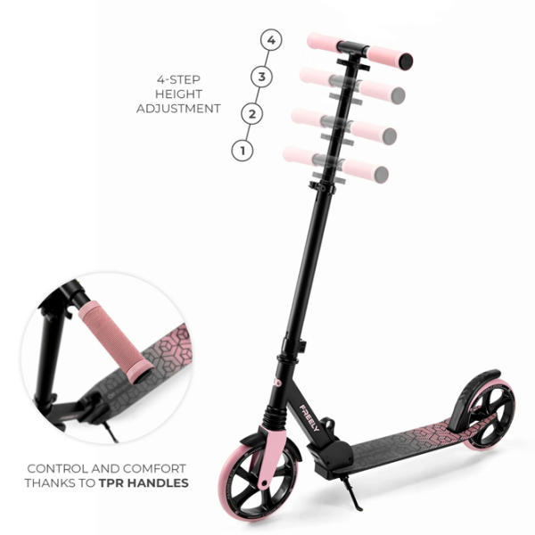 Детский двухколёсный самокат KinderKraft FREELY (KRFREE00PNK0000) Розовый 5 лет, 100 кг, Полиуретановые photo 3
