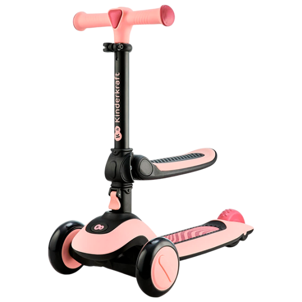 Детский трёхколёсный самокат KinderKraft Halley (KRHALL00PNK0000) Розовый 1 год, 20 кг, Полиуретановые photo 1
