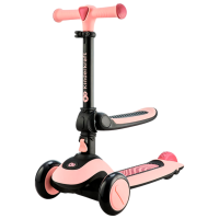 Детский трёхколёсный самокат KinderKraft Halley (KRHALL00PNK0000) Розовый 1 год, 20 кг, Полиуретановые