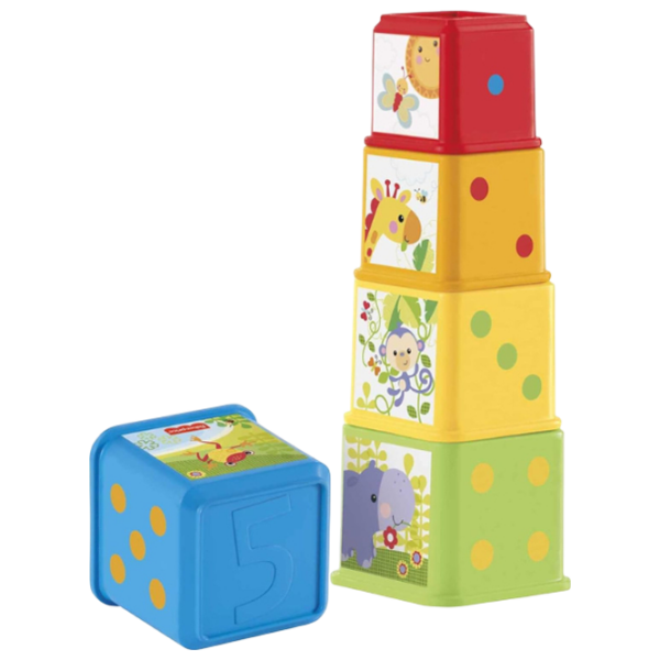Joc educativ Fisher Price Pyramid Animal Cubes CDC52 Multicolor 1+