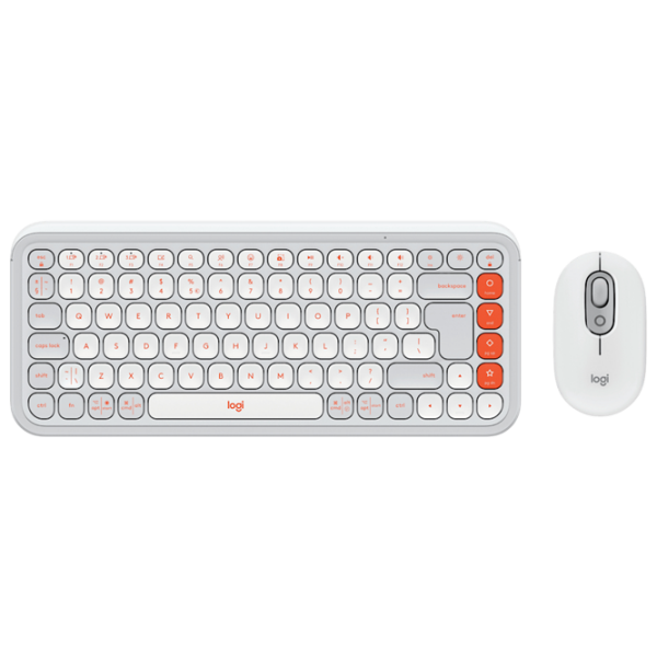 Клавиатура и Мышь Logitech POP ICON Wireless Оранжевый Для дома и офиса, Беспроводные photo 1