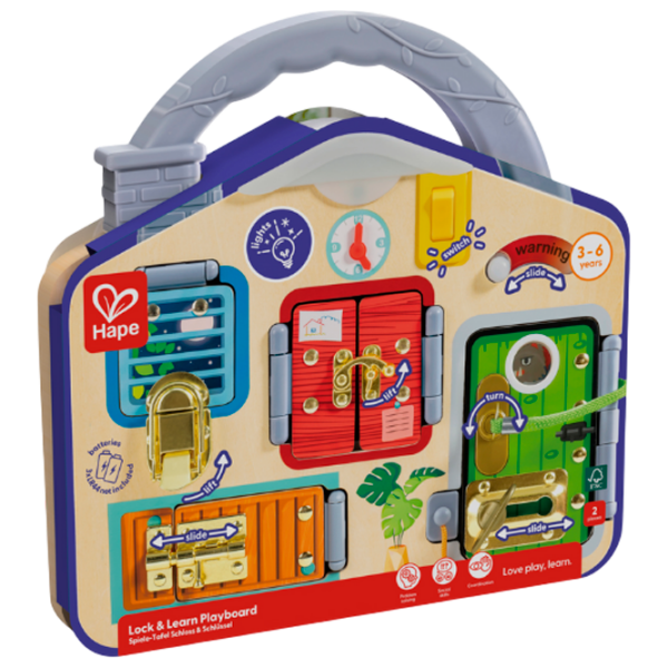 Игровой набор Hape Love Play. Learn Запирай и учись E1111 Коричневый Для детей, 3+ photo 1