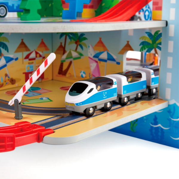 Set jucării Hape Play Essentials Complexul feroviar Mega-City E3768 Red Pentru copii, 3+ photo 7